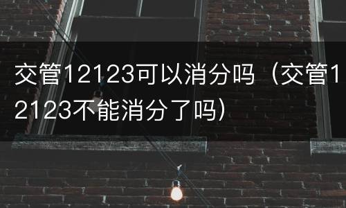 交管12123可以消分吗（交管12123不能消分了吗）