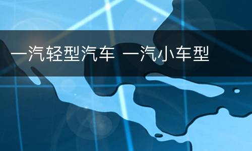 一汽轻型汽车 一汽小车型