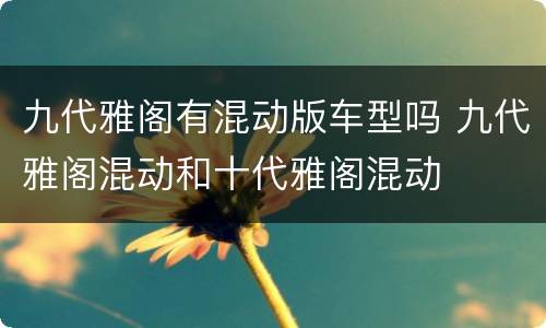 九代雅阁有混动版车型吗 九代雅阁混动和十代雅阁混动