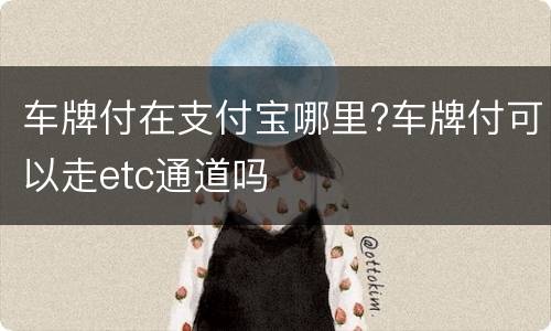 车牌付在支付宝哪里?车牌付可以走etc通道吗