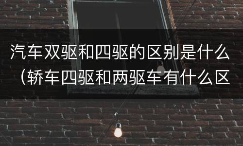汽车双驱和四驱的区别是什么（轿车四驱和两驱车有什么区别）