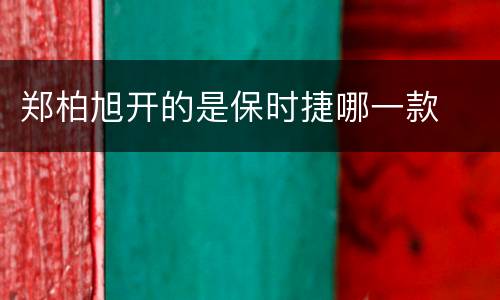 郑柏旭开的是保时捷哪一款
