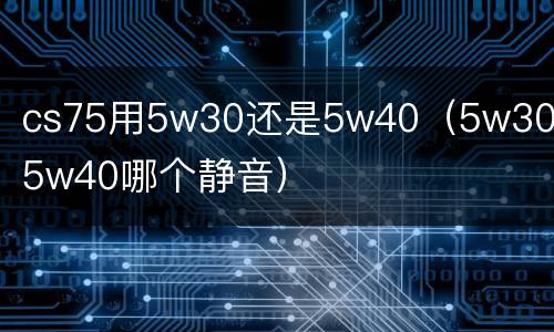 cs75用5w30还是5w40（5w30和5w40哪个静音）
