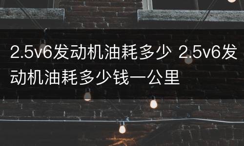 2.5v6发动机油耗多少 2.5v6发动机油耗多少钱一公里