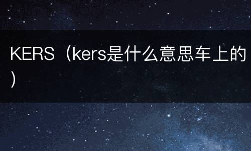 KERS（kers是什么意思车上的）