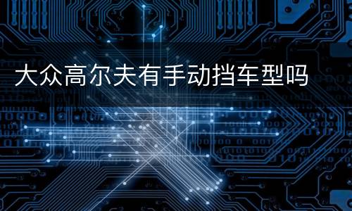 大众高尔夫有手动挡车型吗