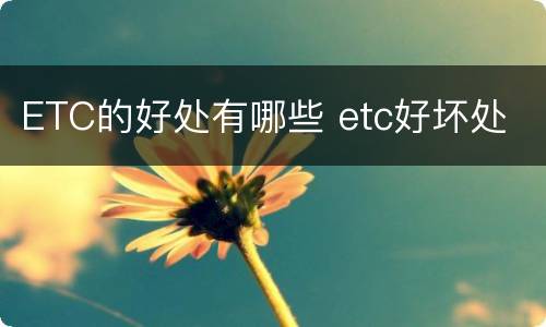 ETC的好处有哪些 etc好坏处