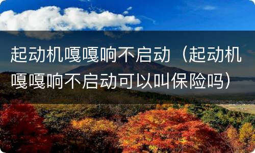 起动机嘎嘎响不启动（起动机嘎嘎响不启动可以叫保险吗）