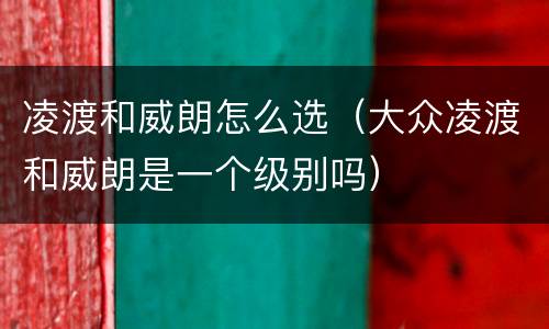 凌渡和威朗怎么选（大众凌渡和威朗是一个级别吗）