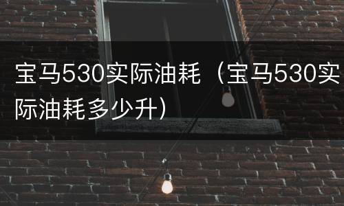 宝马530实际油耗（宝马530实际油耗多少升）