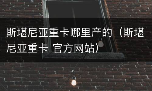 斯堪尼亚重卡哪里产的（斯堪尼亚重卡 官方网站）