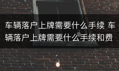 车辆落户上牌需要什么手续 车辆落户上牌需要什么手续和费用二手车