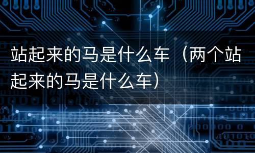 站起来的马是什么车（两个站起来的马是什么车）