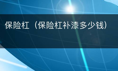 保险杠（保险杠补漆多少钱）