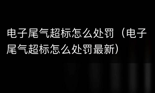 电子尾气超标怎么处罚（电子尾气超标怎么处罚最新）