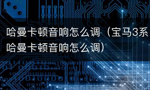 哈曼卡顿音响怎么调（宝马3系哈曼卡顿音响怎么调）