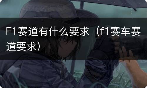 F1赛道有什么要求（f1赛车赛道要求）