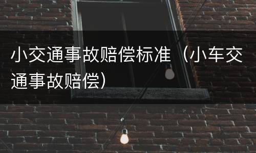 小交通事故赔偿标准（小车交通事故赔偿）