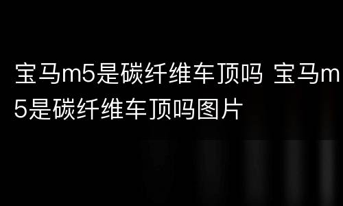 宝马m5是碳纤维车顶吗 宝马m5是碳纤维车顶吗图片