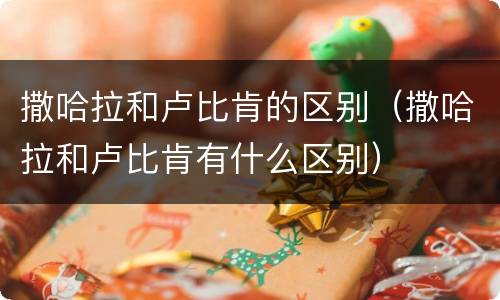 撒哈拉和卢比肯的区别（撒哈拉和卢比肯有什么区别）
