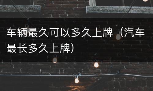 车辆最久可以多久上牌（汽车最长多久上牌）