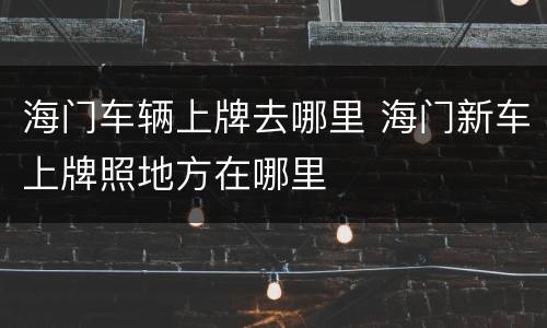 海门车辆上牌去哪里 海门新车上牌照地方在哪里