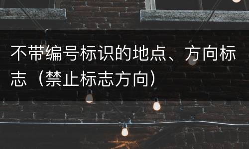 不带编号标识的地点、方向标志（禁止标志方向）
