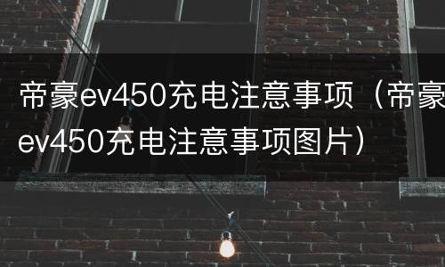 帝豪ev450充电注意事项（帝豪ev450充电注意事项图片）