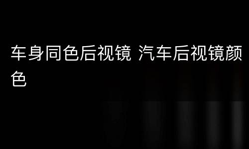 车身同色后视镜 汽车后视镜颜色