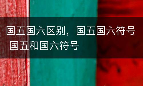 国五国六区别，国五国六符号 国五和国六符号