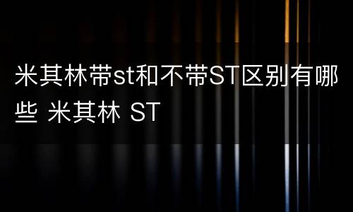 米其林带st和不带ST区别有哪些 米其林 ST