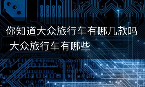 你知道大众旅行车有哪几款吗 大众旅行车有哪些