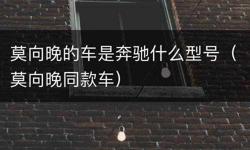 莫向晚的车是奔驰什么型号（莫向晚同款车）