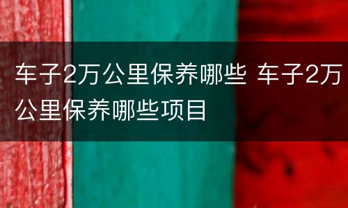 车子2万公里保养哪些 车子2万公里保养哪些项目