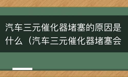 汽车三元催化器堵塞的原因是什么（汽车三元催化器堵塞会有什么表现）