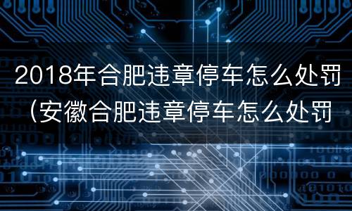 2018年合肥违章停车怎么处罚（安徽合肥违章停车怎么处罚）