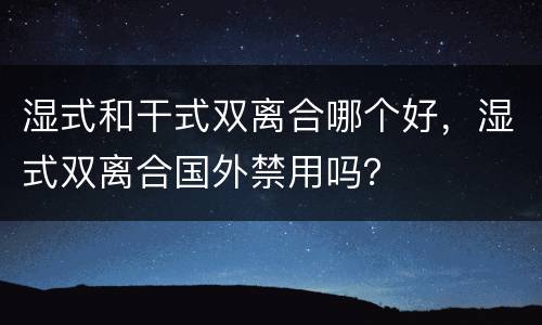 湿式和干式双离合哪个好，湿式双离合国外禁用吗？