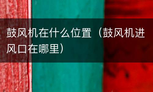 鼓风机在什么位置（鼓风机进风口在哪里）