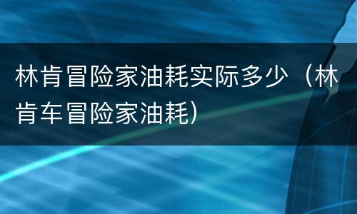 林肯冒险家油耗实际多少（林肯车冒险家油耗）