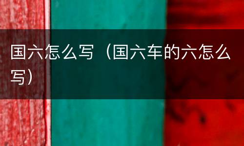 国六怎么写（国六车的六怎么写）