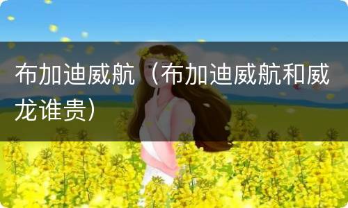 布加迪威航（布加迪威航和威龙谁贵）
