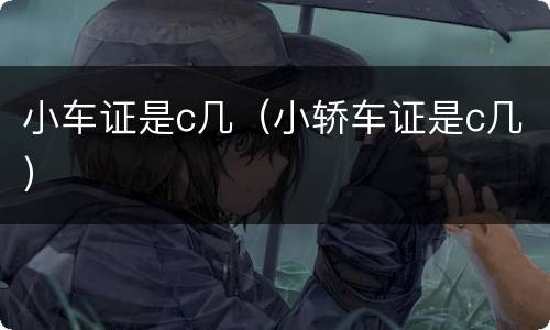 小车证是c几（小轿车证是c几）