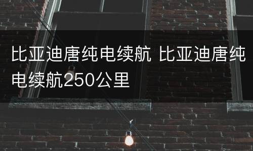 比亚迪唐纯电续航 比亚迪唐纯电续航250公里