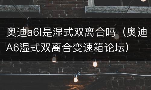 奥迪a6l是湿式双离合吗（奥迪A6湿式双离合变速箱论坛）