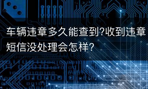 车辆违章多久能查到?收到违章短信没处理会怎样?