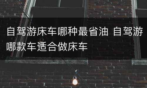 自驾游床车哪种最省油 自驾游哪款车适合做床车