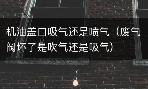 机油盖口吸气还是喷气（废气阀坏了是吹气还是吸气）