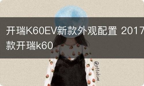 开瑞K60EV新款外观配置 2017款开瑞k60