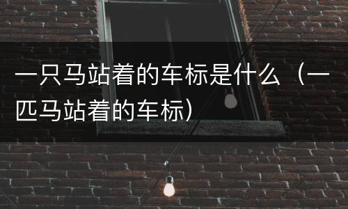 一只马站着的车标是什么（一匹马站着的车标）