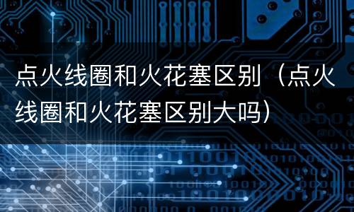 点火线圈和火花塞区别（点火线圈和火花塞区别大吗）